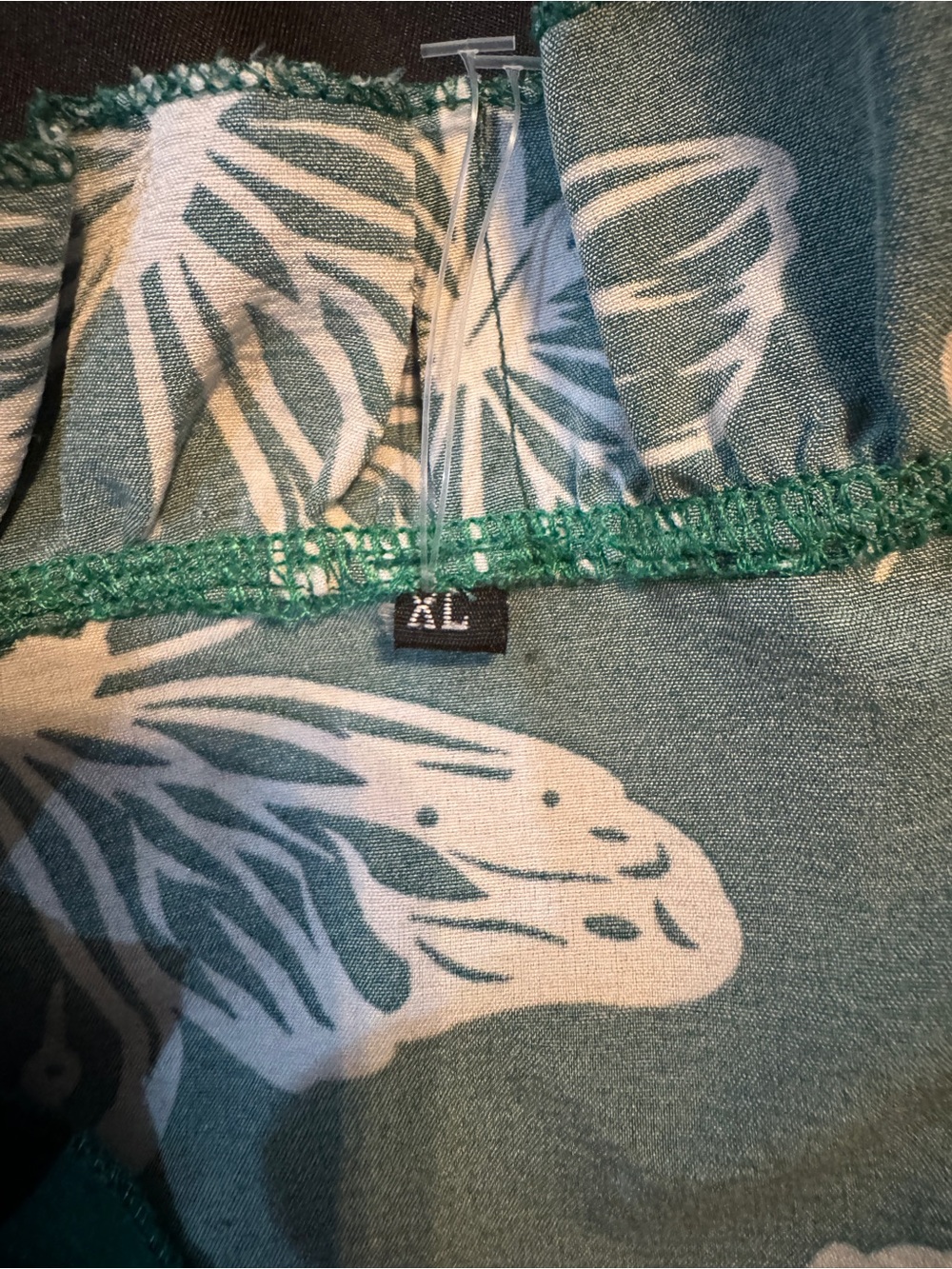 Green Butterfly Print Ruffle Blouse - Picture 5 of 5